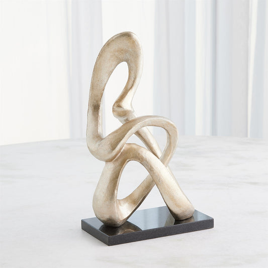 Sitting Loop Sculpture-Silver Leaf