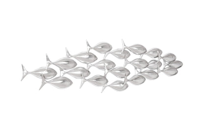 School of Fish Wall Art, Silver Leaf