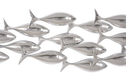 School of Fish Wall Art, Silver Leaf