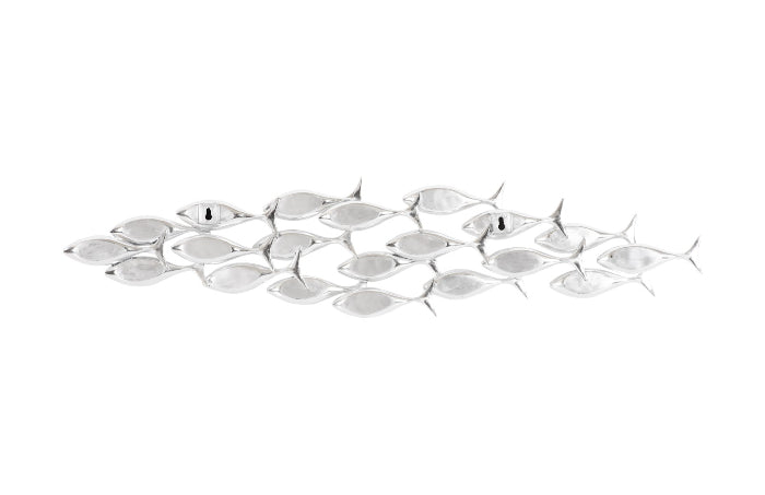 School of Fish Wall Art, Silver Leaf