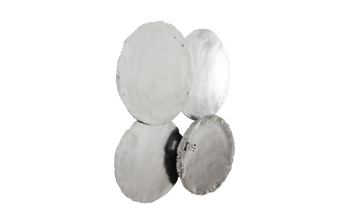 Cast Oil Drum Wall Discs Silver Leaf