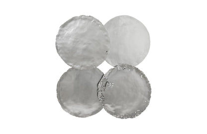 Cast Oil Drum Wall Discs Silver Leaf