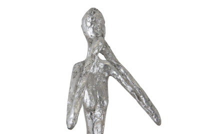 Speak No Evil Slender Sculpture Small, Resin, Silver Leaf